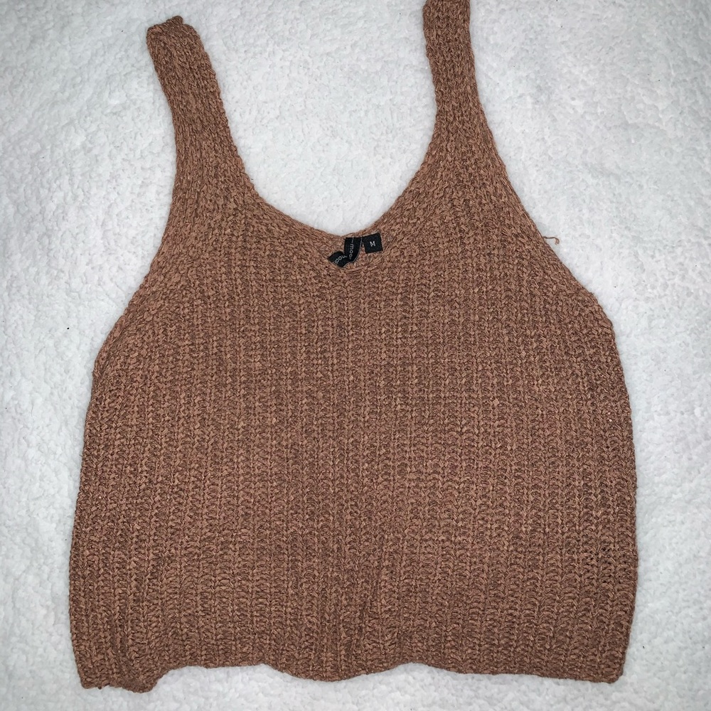 moon & madison Brown Knit Tank Top